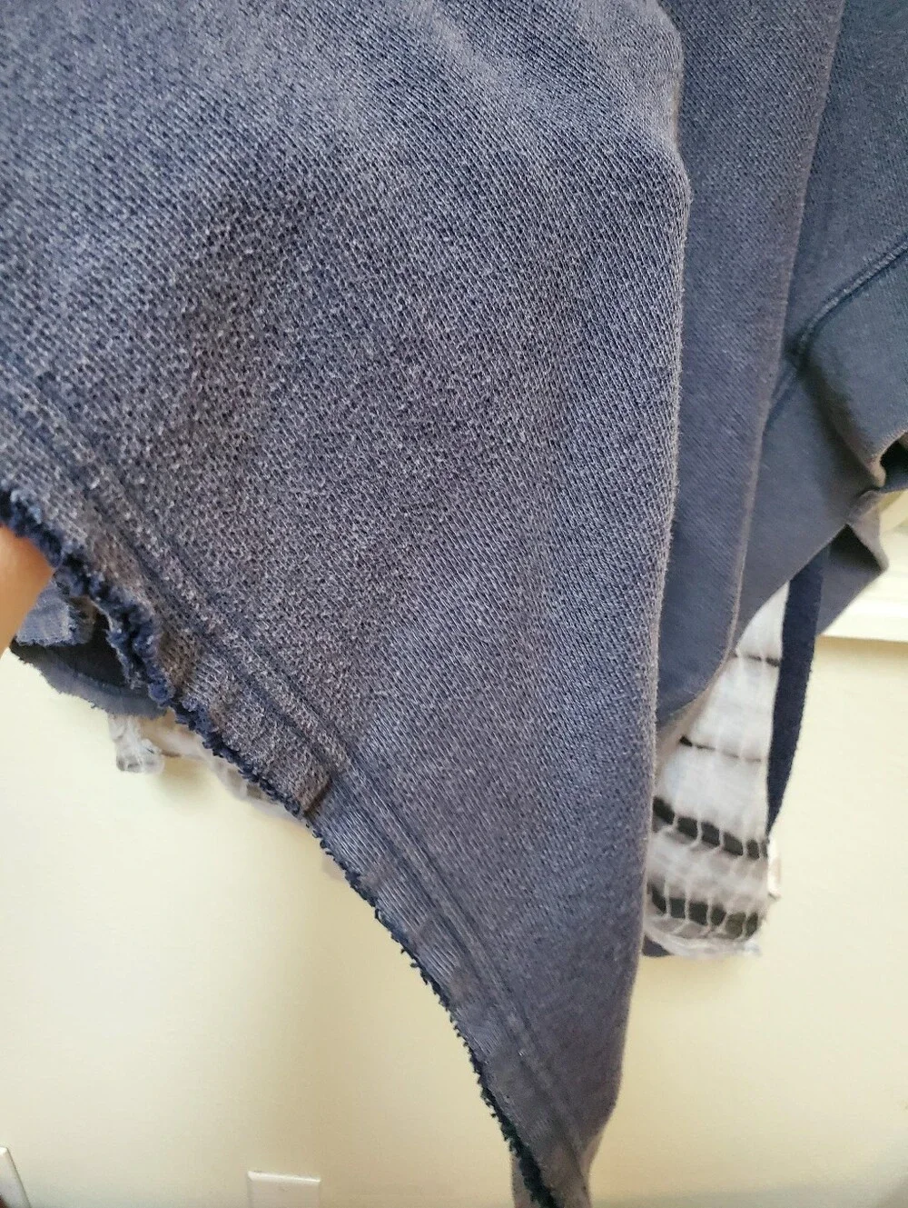 Free People Off Side Pull Over Upcycled Lacrosse Distressed Look Sweatshirt Vest